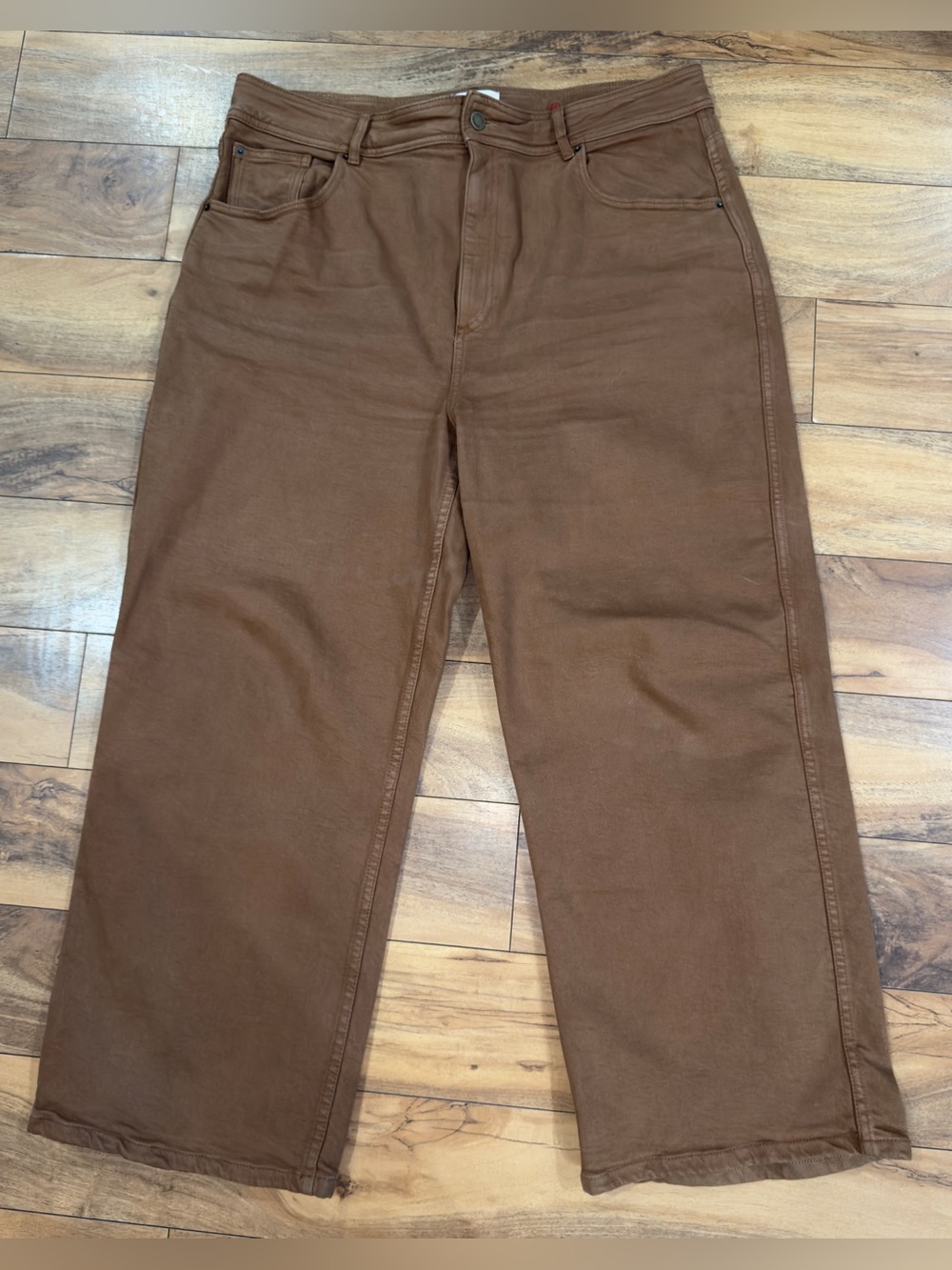 Sézane Octobre Men’s Straight Leg Jeans Pumpkin Brown Rust Cotton Pants Size 46